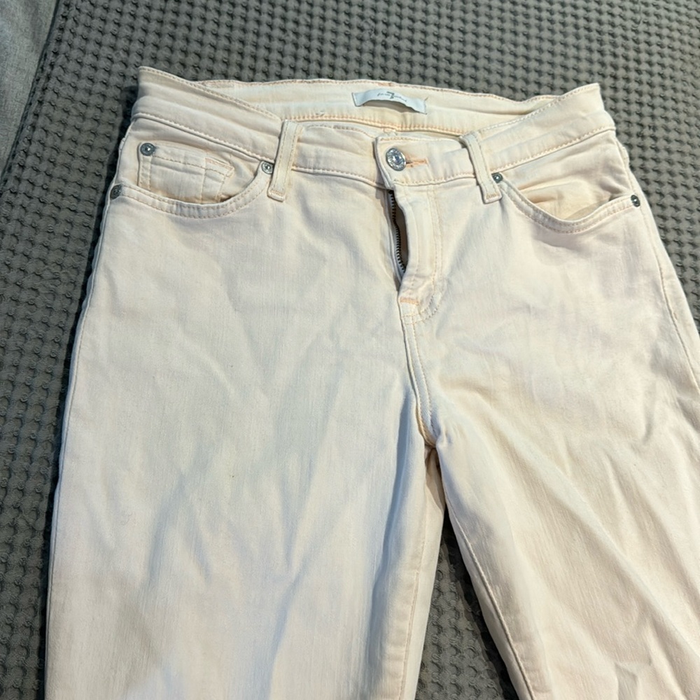 Light pink Seven for all Mankind stretch jeans.